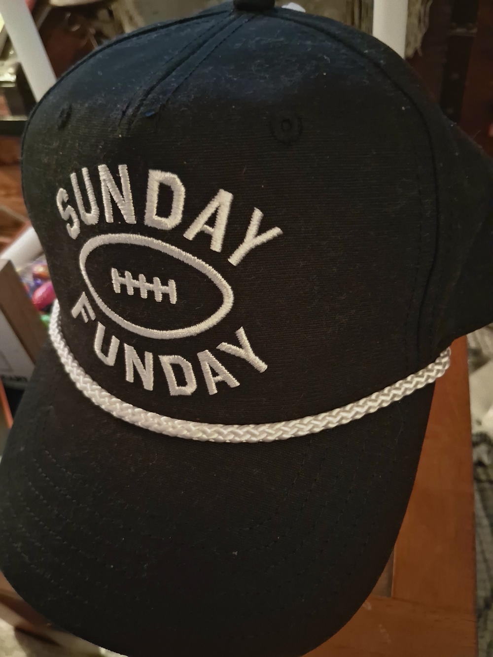 NWT! Sunday Funday Black Baseball Cap